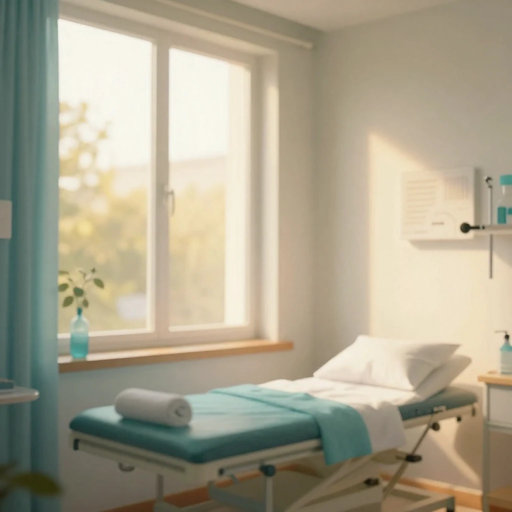 A warm and inviting medical setting with gentle light stream...