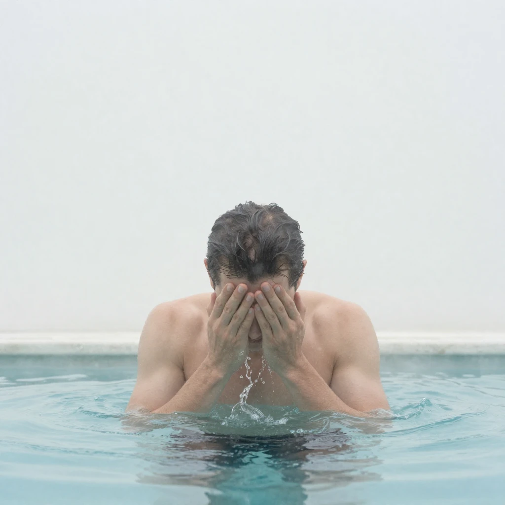 A minimalist, artistic depiction of a person emerging from o...