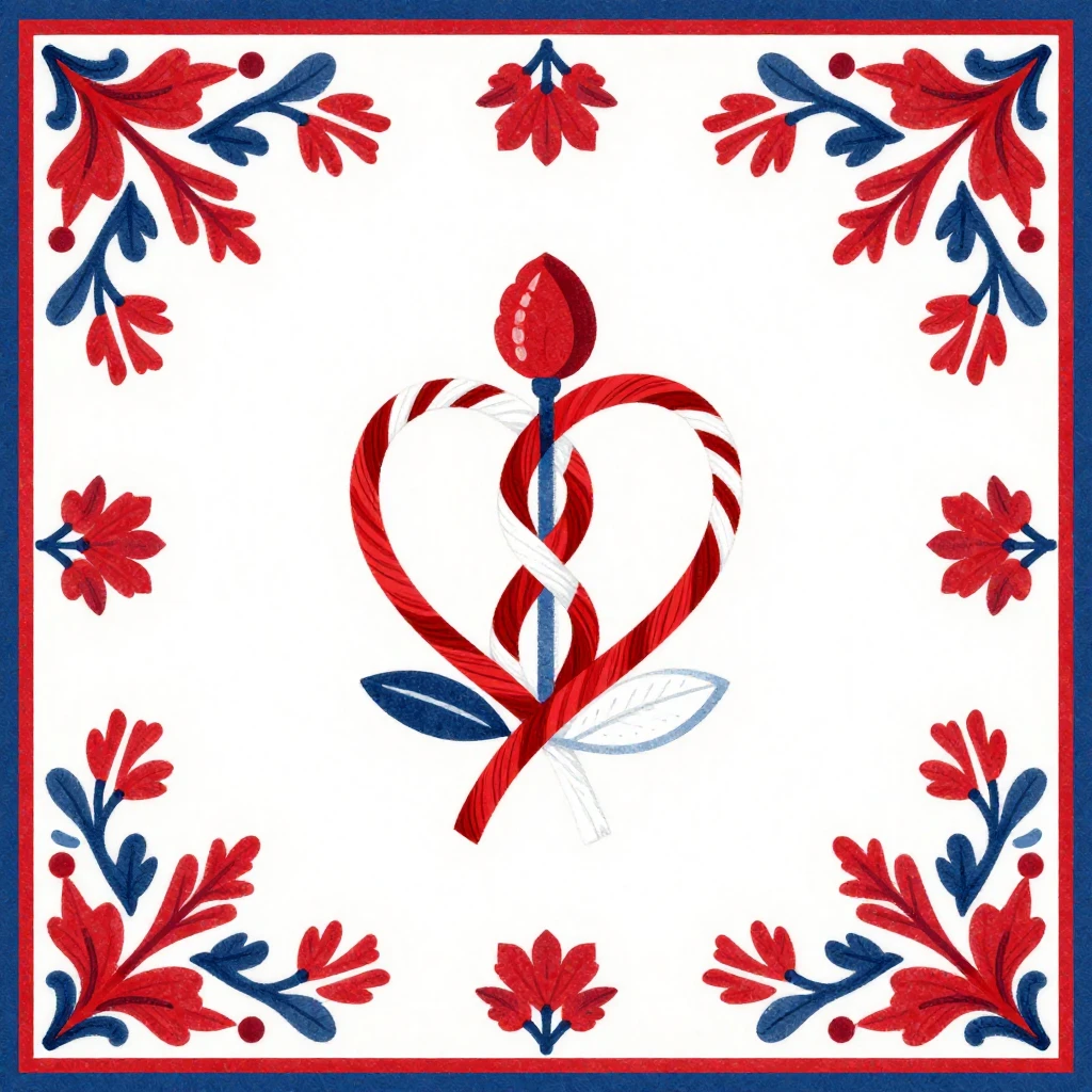 A stylized illustration subtly incorporating a Mărțișor symb...