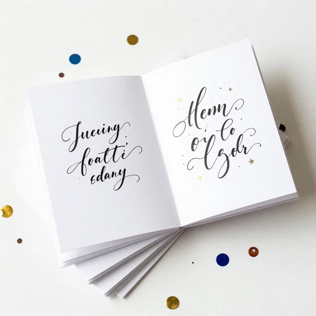 A stack of beautifully designed greeting cards, some open to...