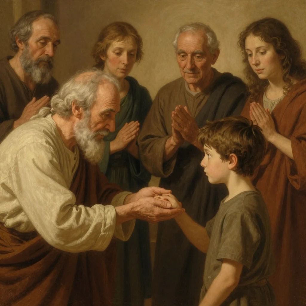 An artistic representation, rendered in a classic painterly ...