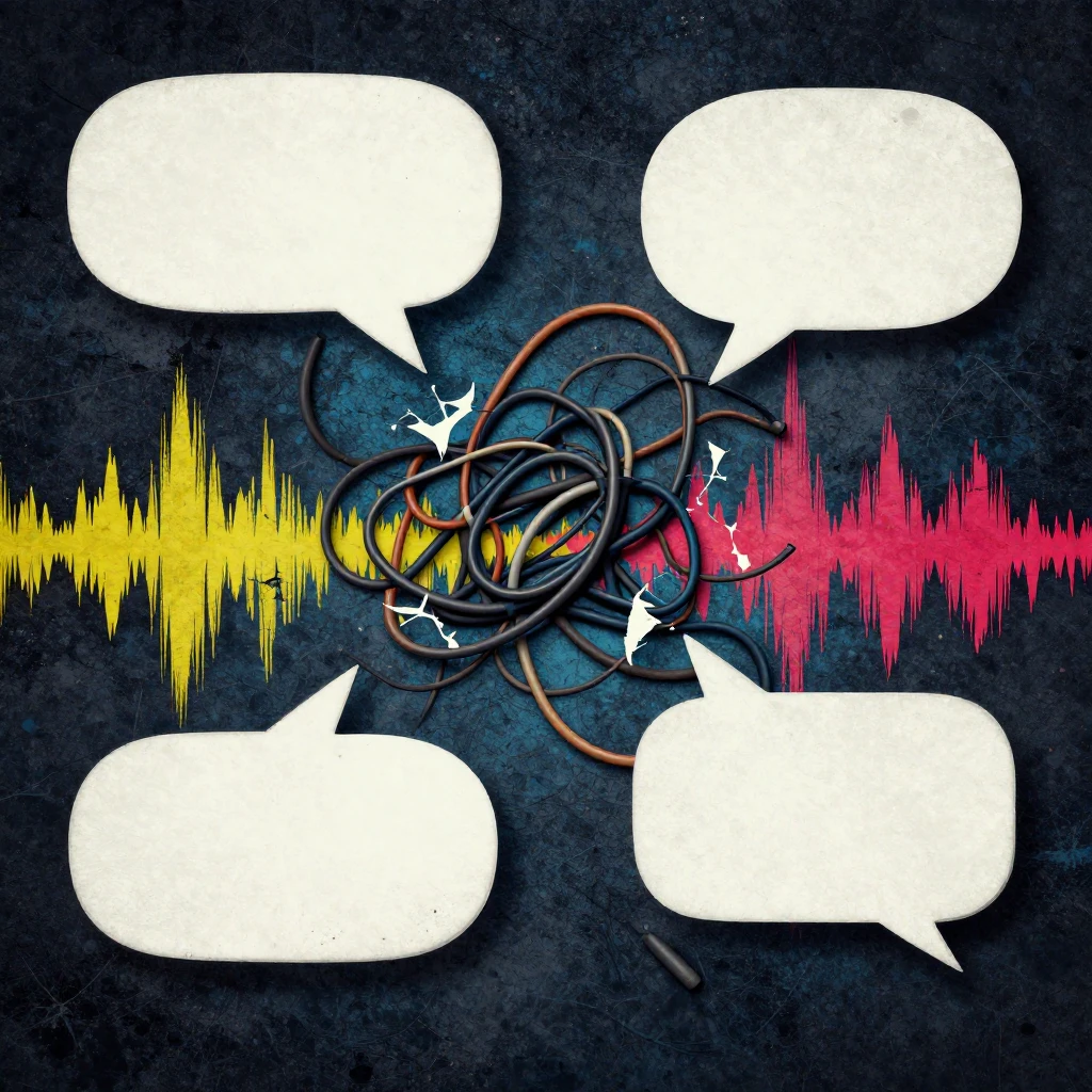 An abstract and surreal depiction of communication breakdown...