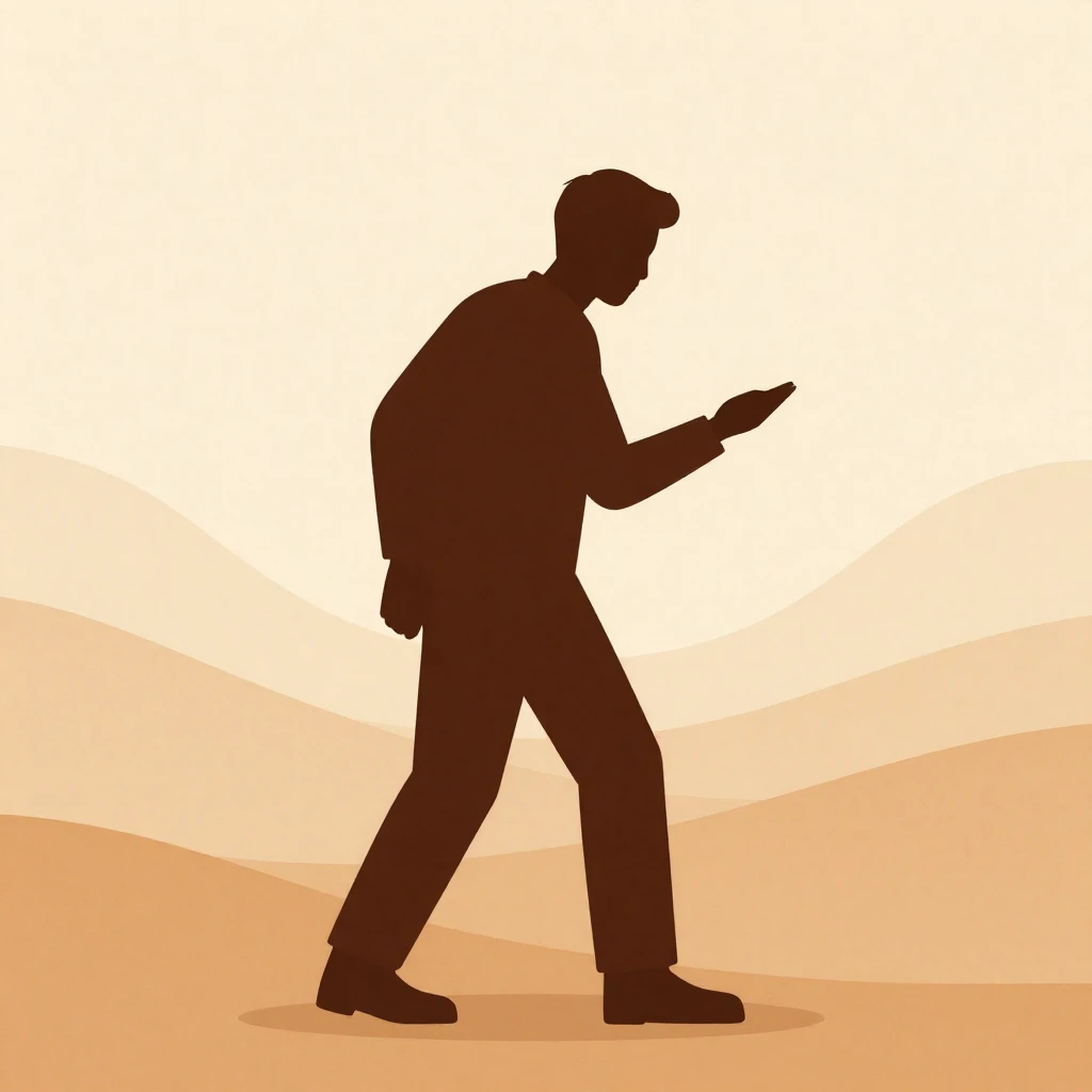 A minimalist illustration of a silhouette of a person, clear...