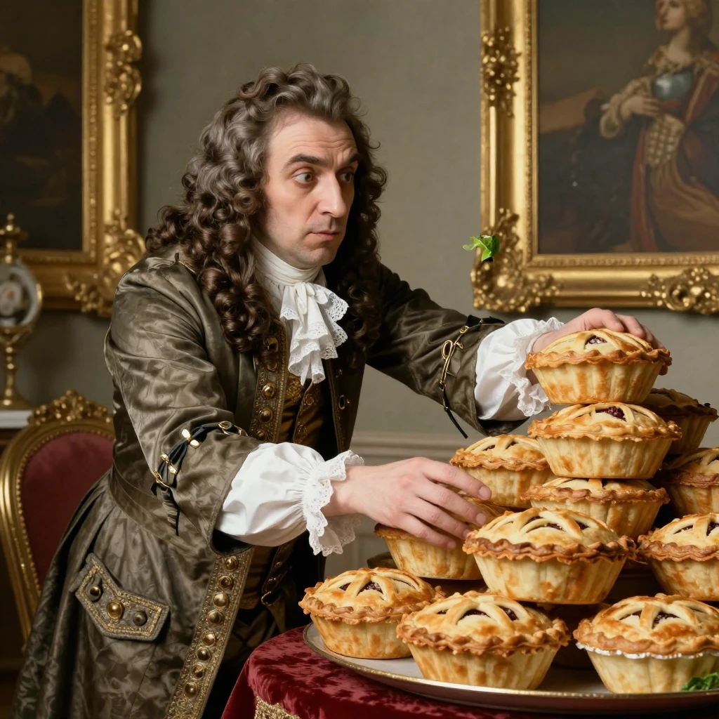 A parody of classical painting: Russian nobleman in dressing...