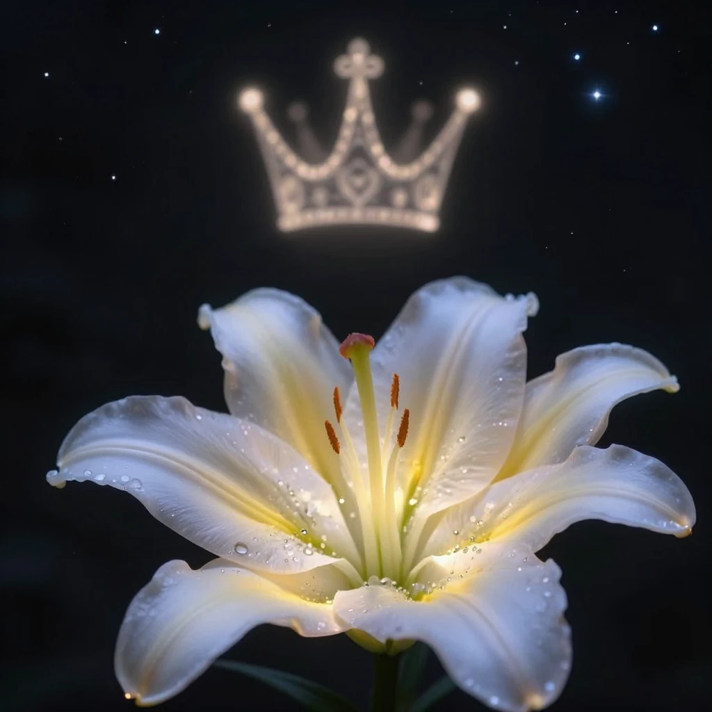 A close-up artistic shot of a delicate flower, like a lily o...