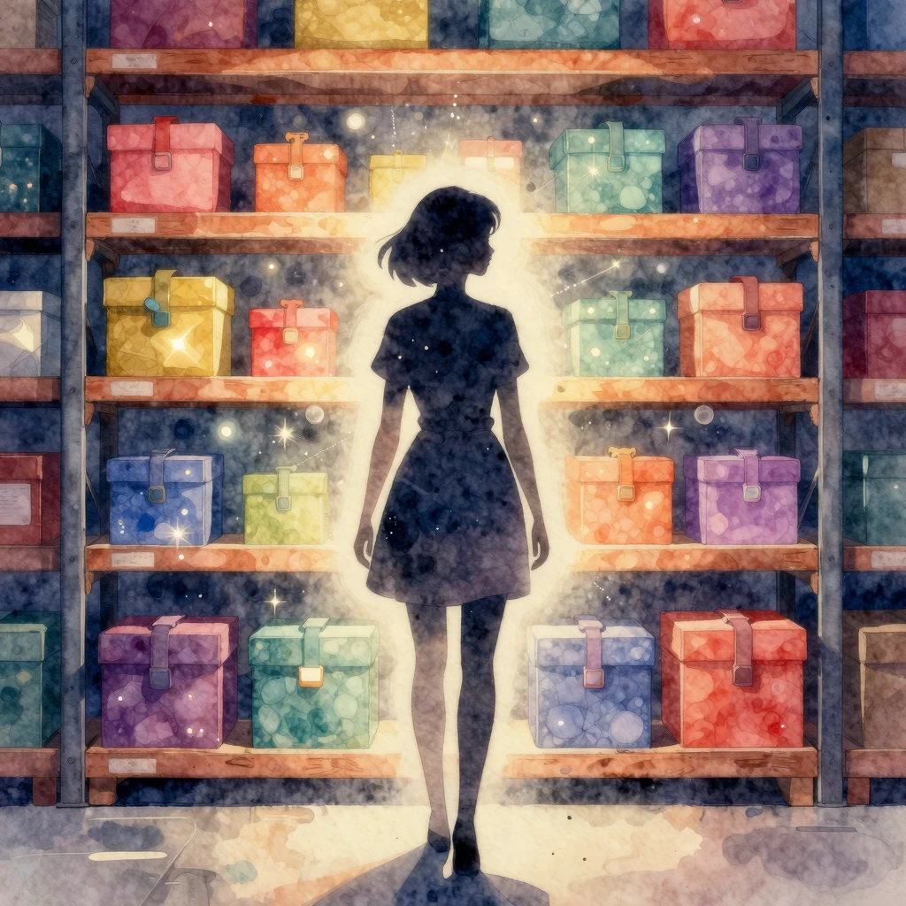 Watercolor style silhouette of a woman standing in front of ...