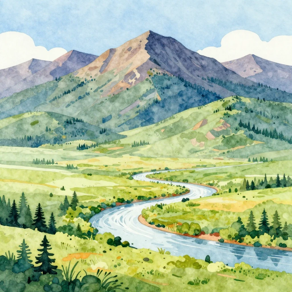 Vibrant watercolor illustration of the natural beauty of Chi...