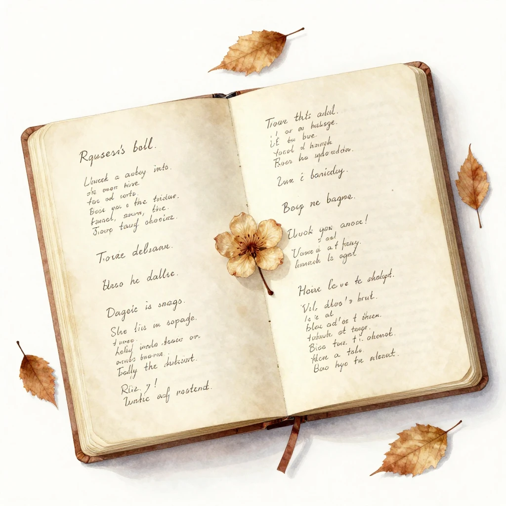 A vintage illustration in watercolor style, showing an old o...