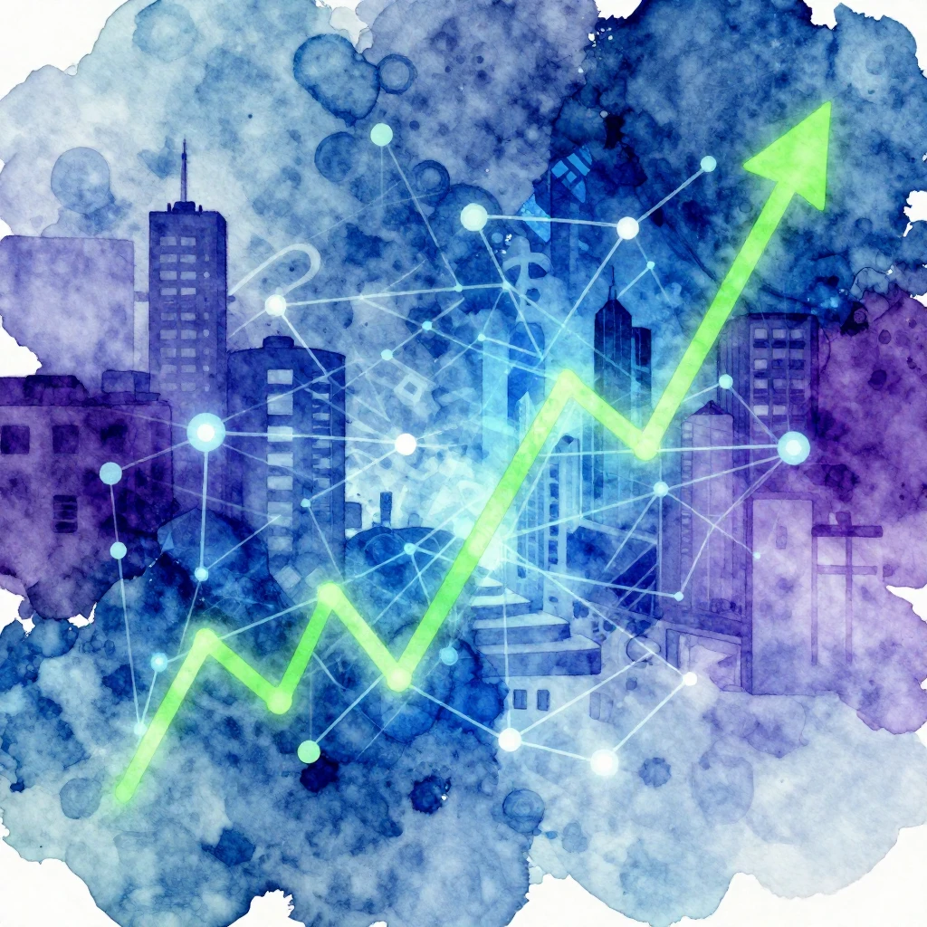 A vibrant watercolor illustration depicting abstract represe...