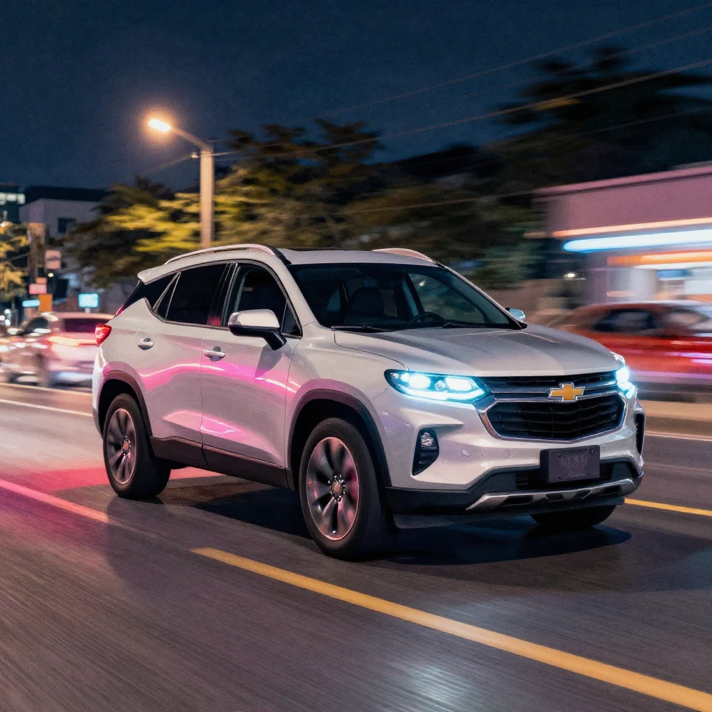 A sleek, powerful Chevrolet Trailblazer driving at night on ...