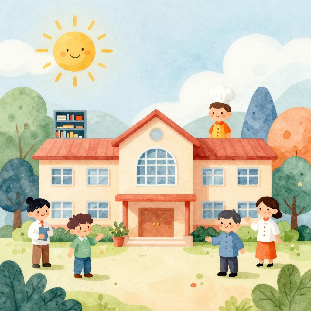 A vibrant, warm watercolor illustration featuring a blooming...