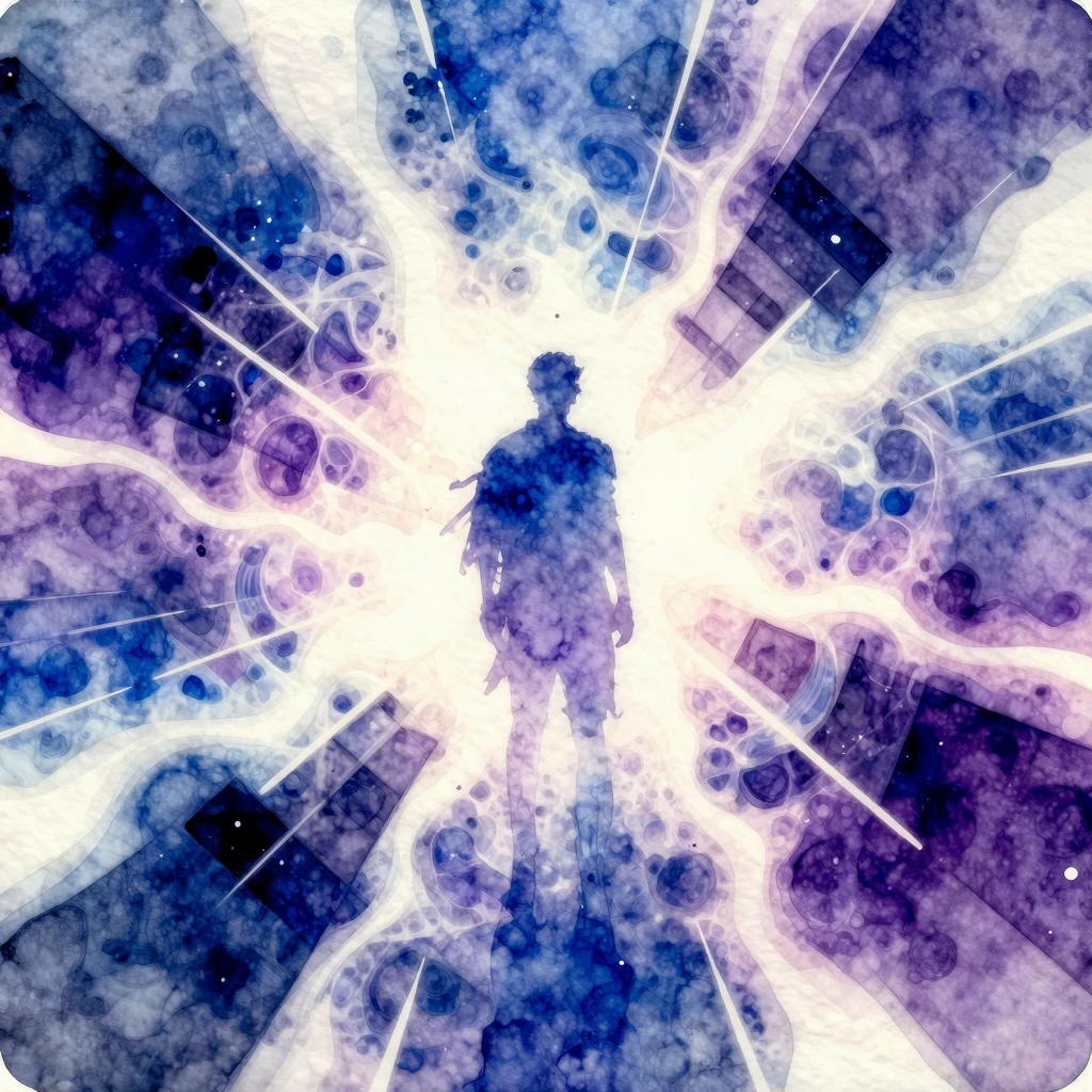 Vibrant watercolor style electronic music album cover. Abstr...