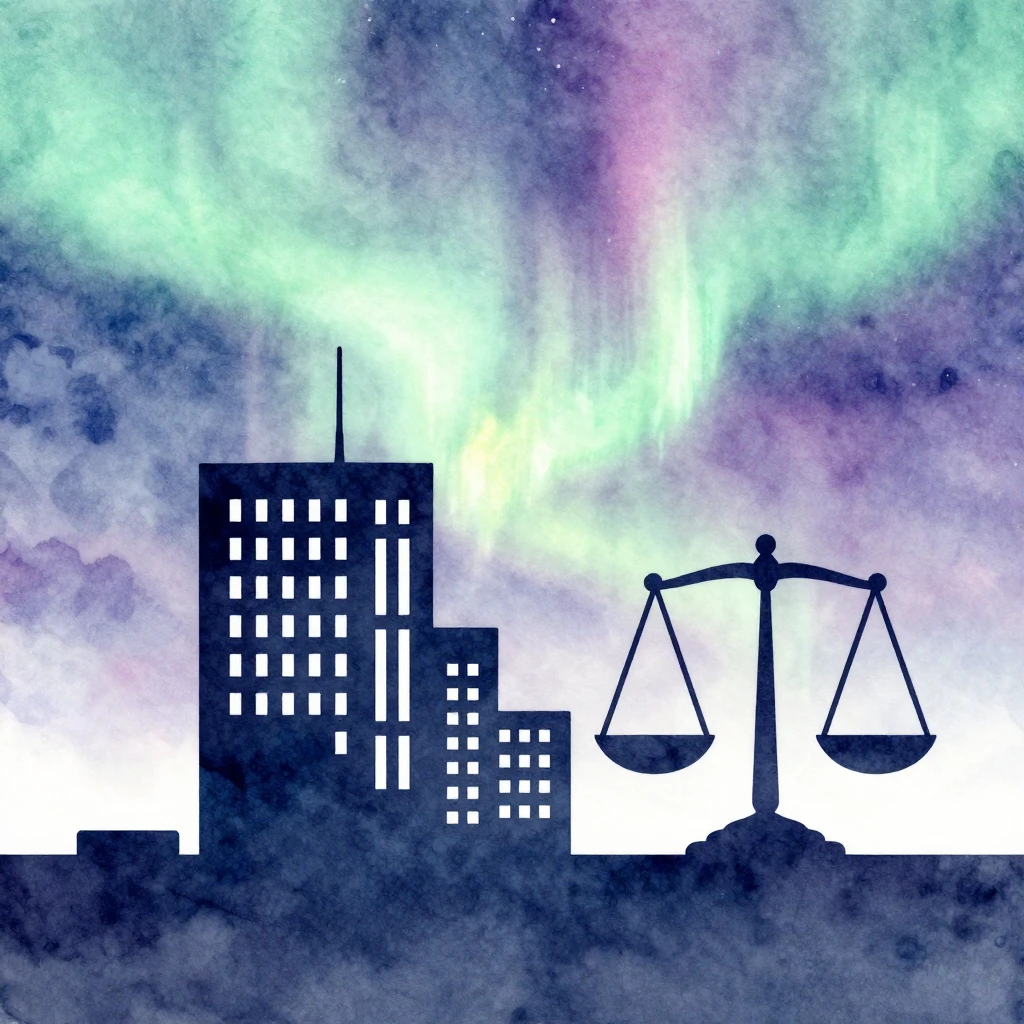 Watercolor painting of abstract office building silhouettes ...