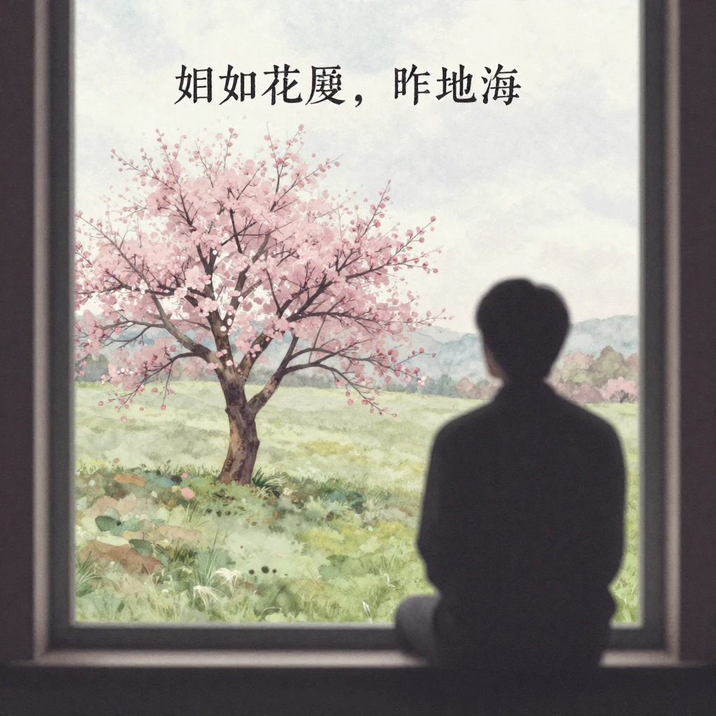 A romantic ballad album cover concept, silhouette of a perso...