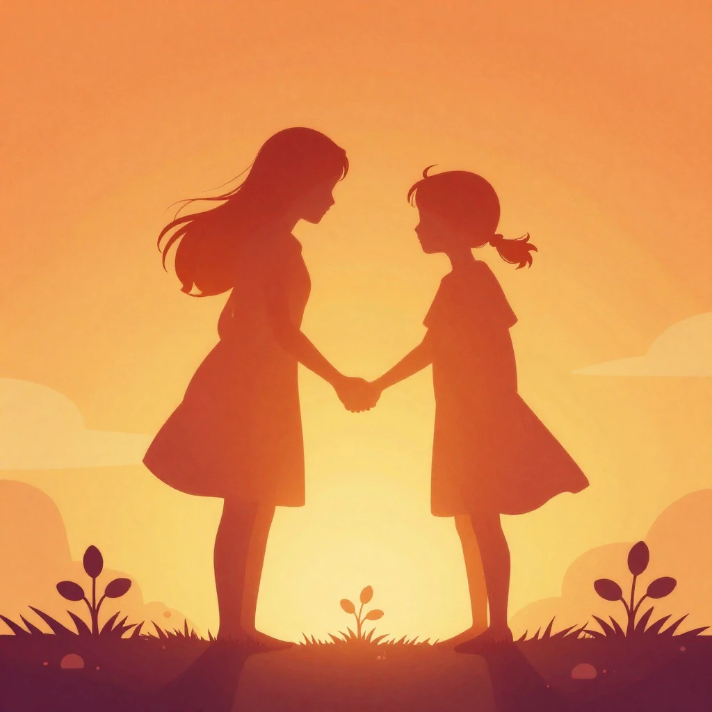 A loving couple's silhouette, with subtle, abstract elements...