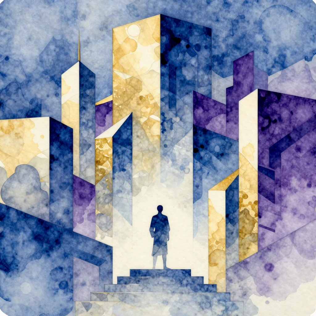 Vibrant watercolor style. A majestic, abstract illustration ...