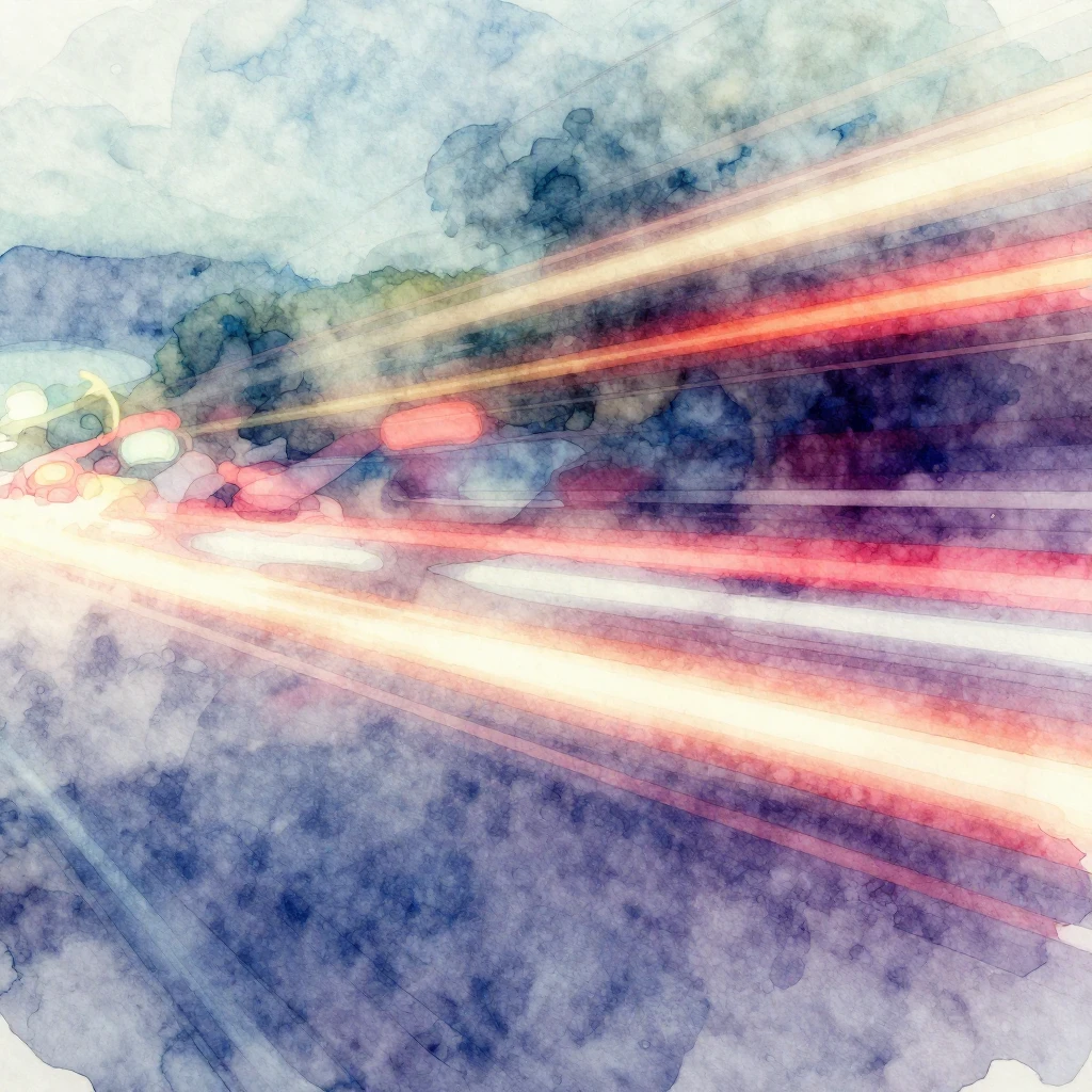 A vibrant watercolor style image featuring abstract speed li...