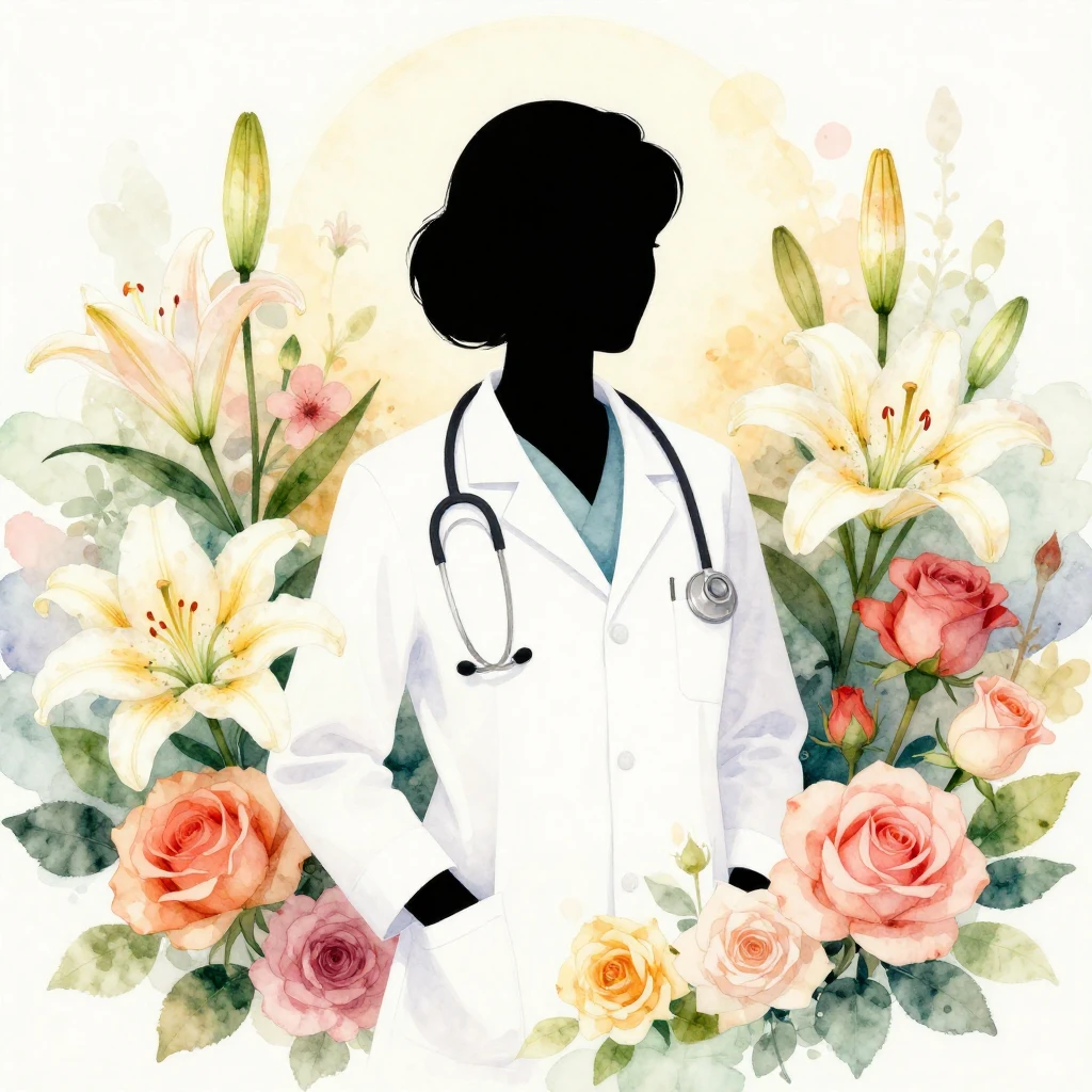 A vibrant watercolor illustration featuring the elegant silh...