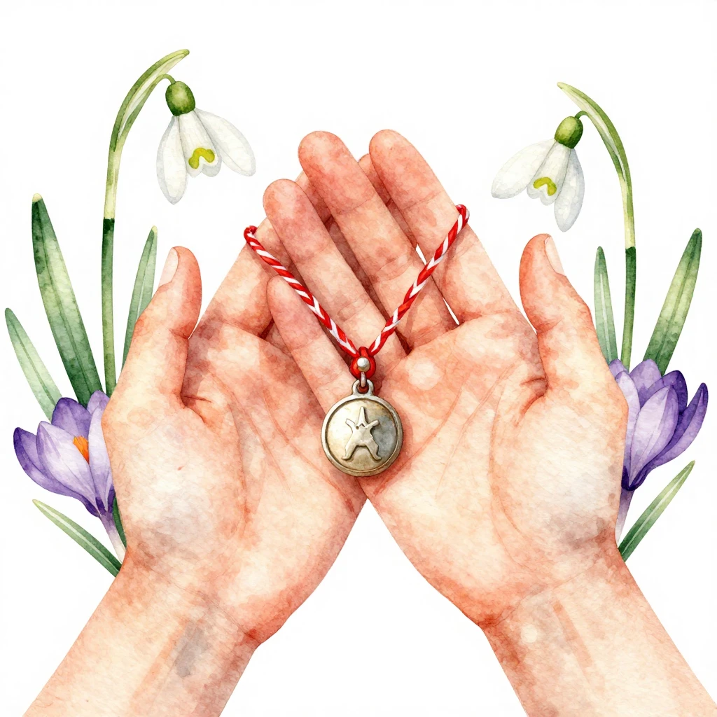 A charming watercolor illustration featuring a traditional M...