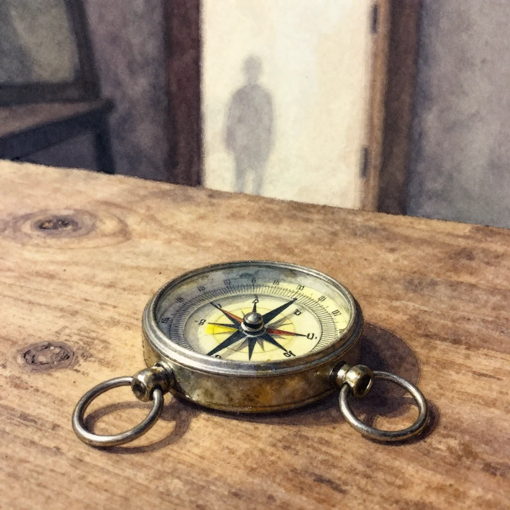 A watercolor painting depicting a subtle, intriguing scene. ...