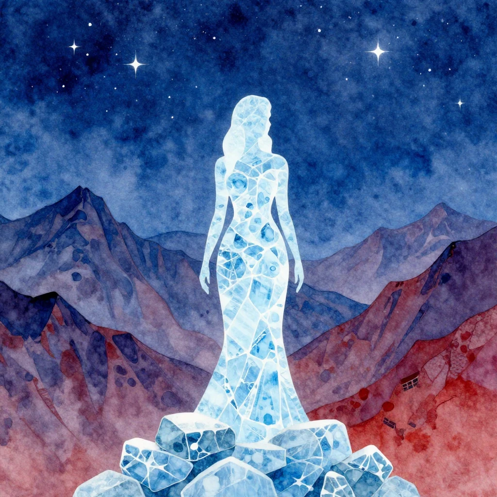 A vibrant watercolor and folk art style image of a silhouett...