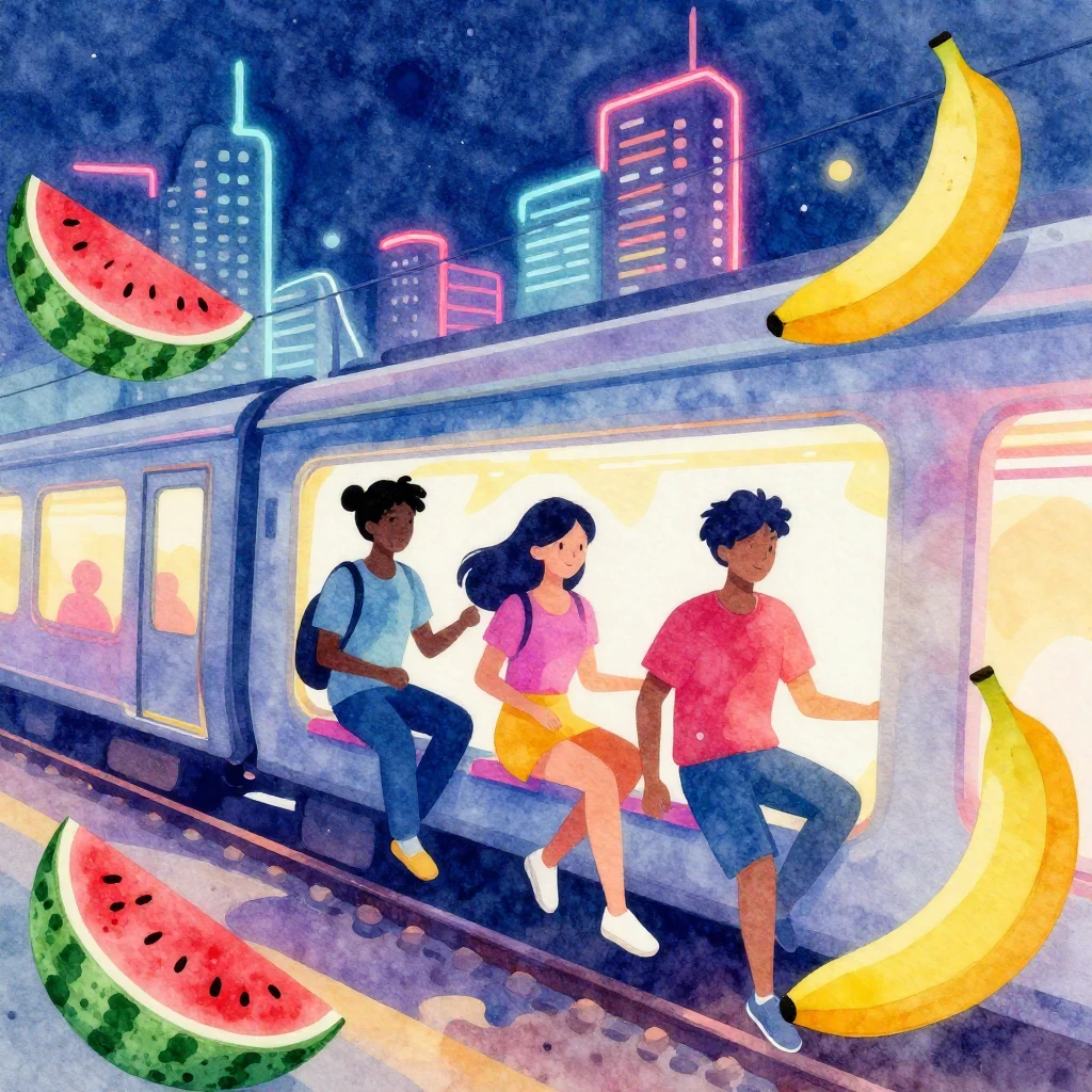 A vibrant watercolor pop-art silhouette of three friends on ...