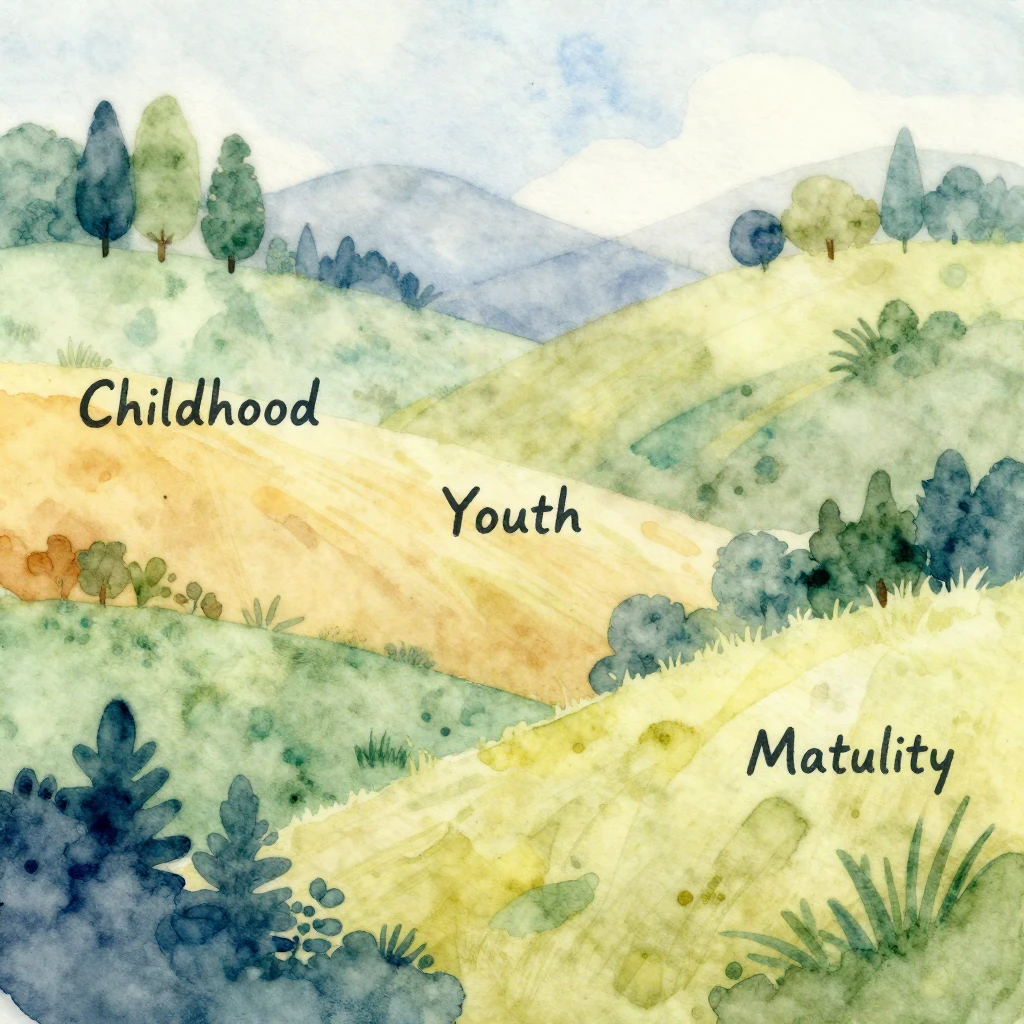 A vibrant watercolor style image depicting a metaphorical jo...