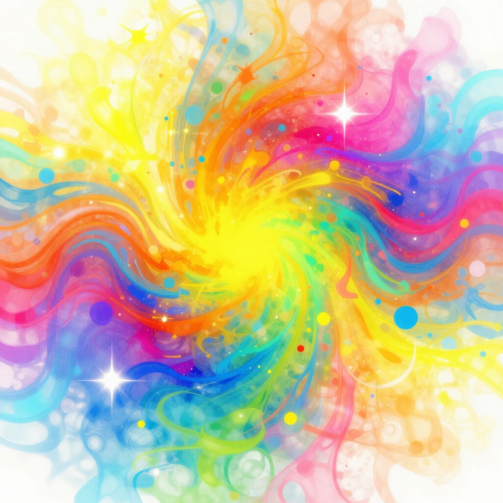 An abstract, vibrant, and dynamic composition emphasizing se...