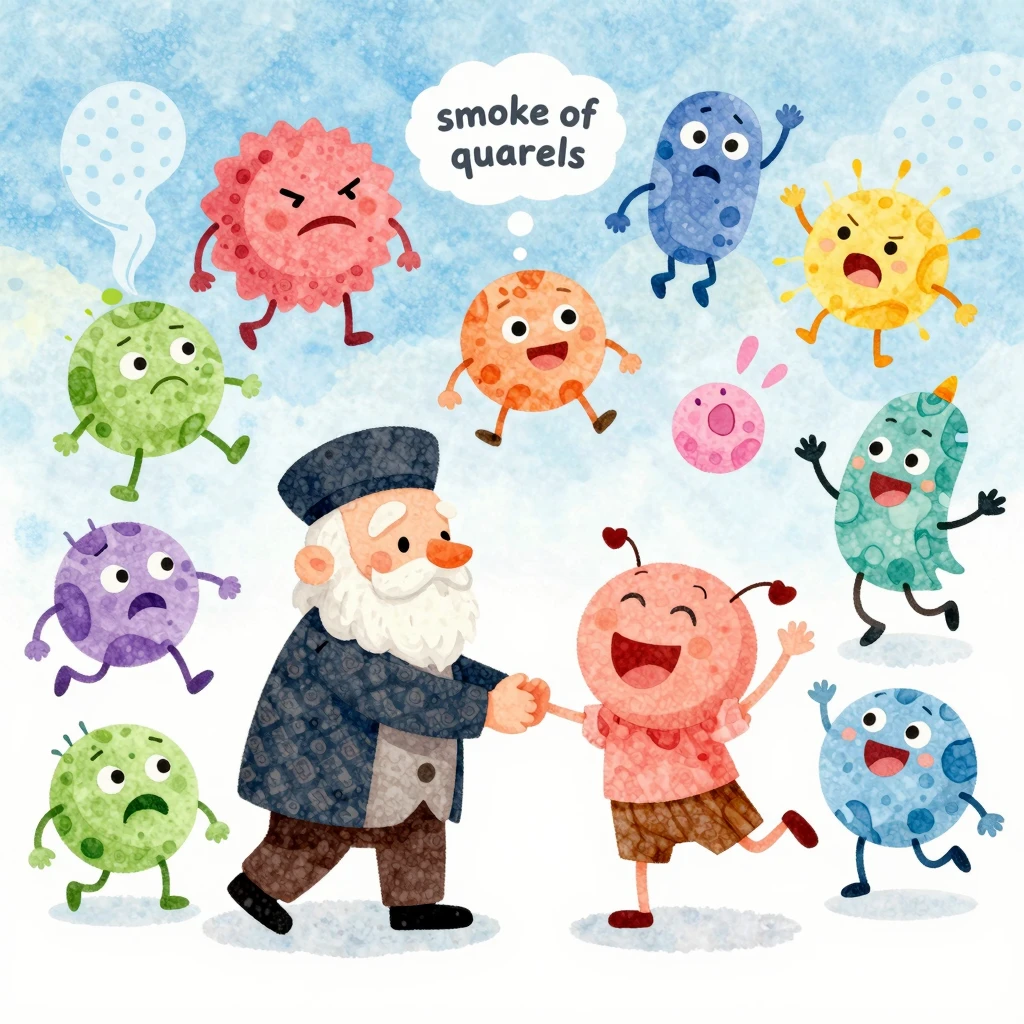 Vibrant watercolor style. A whimsical illustration for a chi...