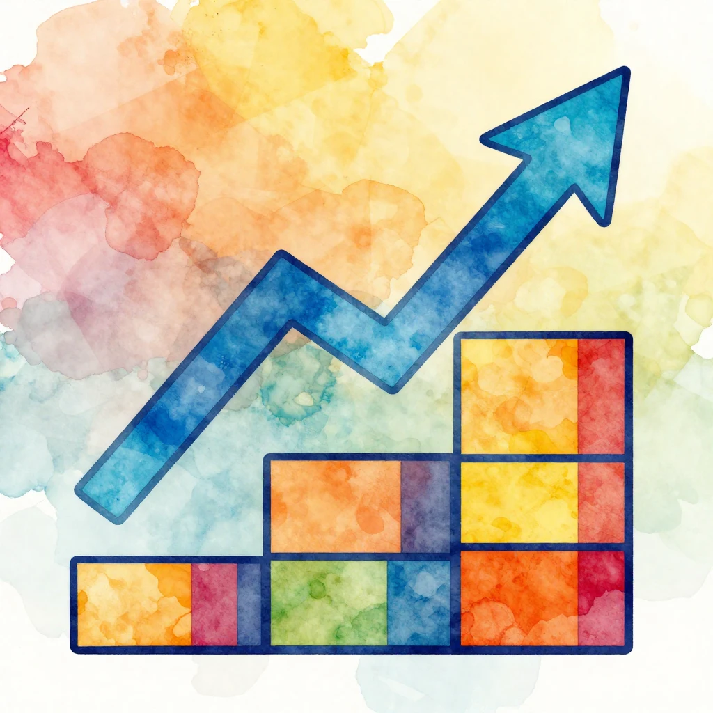 Vibrant watercolor style abstract graphic representing indus...