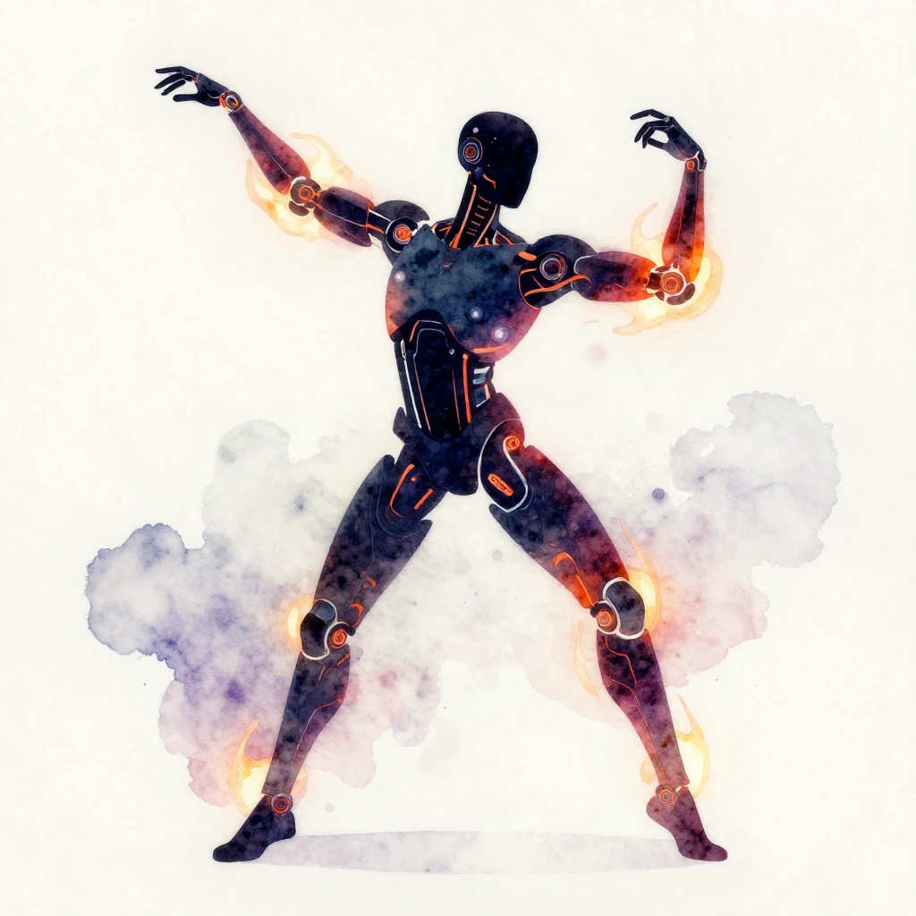 A stylized silhouette or abstract representation of a cybern...