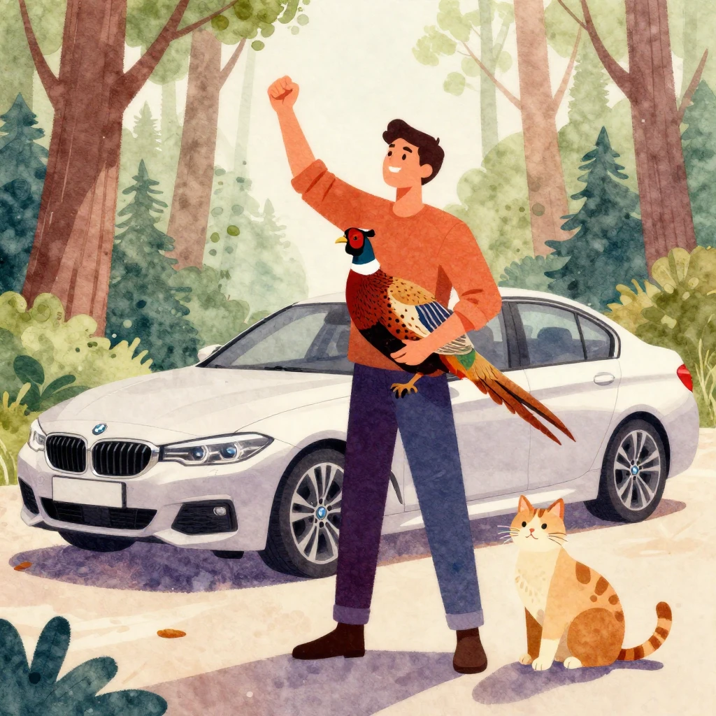 Vibrant watercolor style. A stylized silhouette of a man, ho...