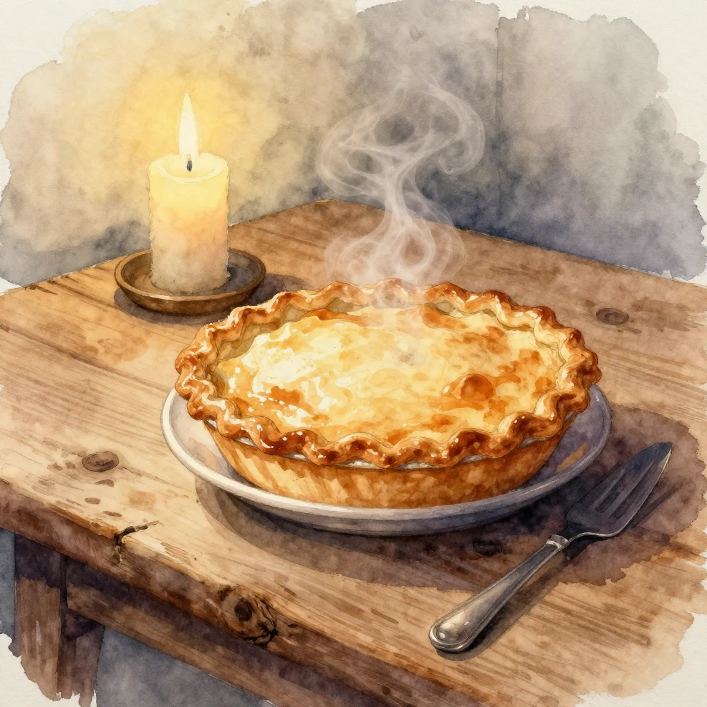 A watercolor painting in a classical still life style, depic...