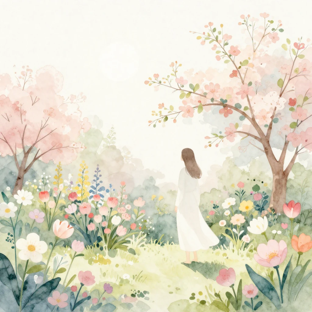 A highly detailed minimalist watercolor painting depicting a...