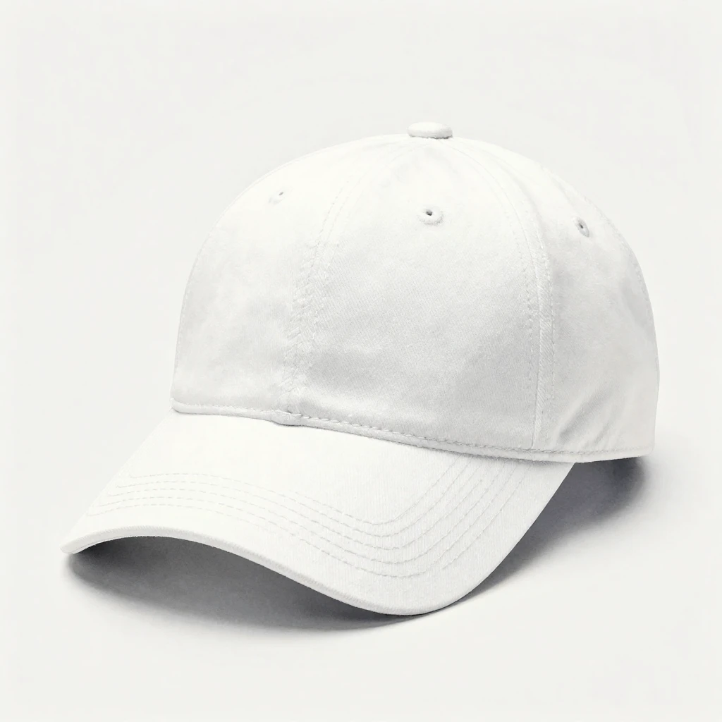 A stylish baseball cap, minimalist in design, placed on a cl...