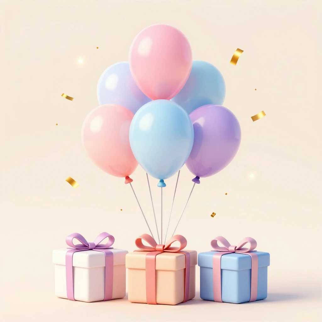 Watercolor style modern minimalist 3D render with soft paste...