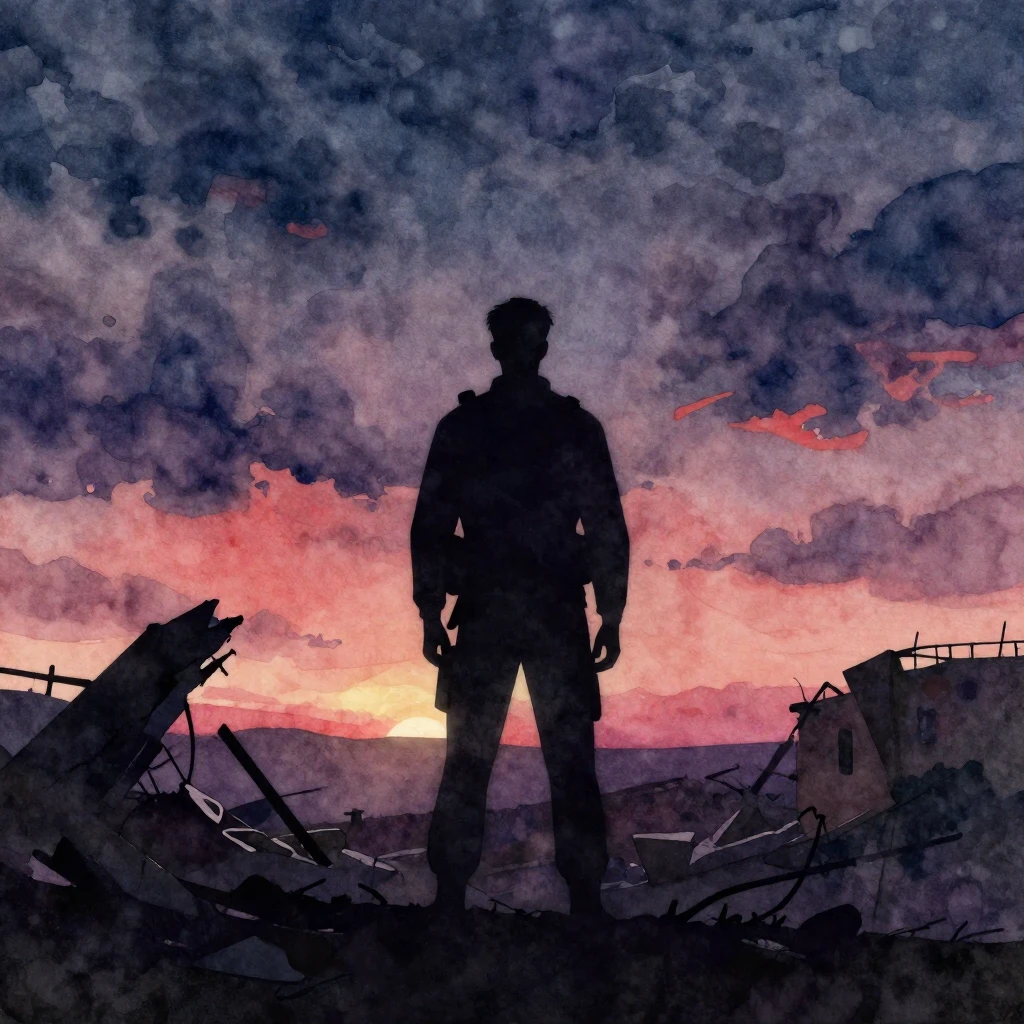 A dramatic and emotional scene, conveying a sense of both ho...