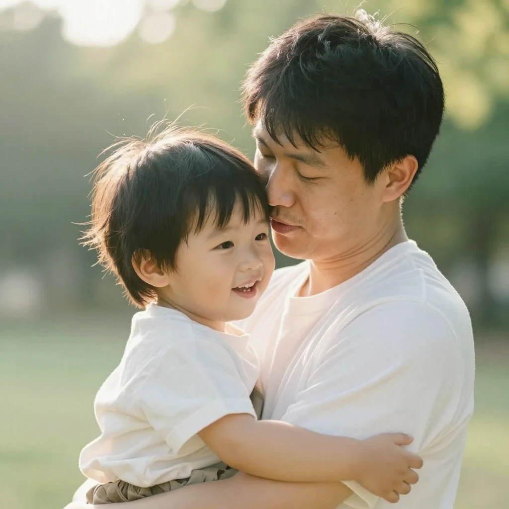 A heartwarming scene depicting a father and child enjoying a...