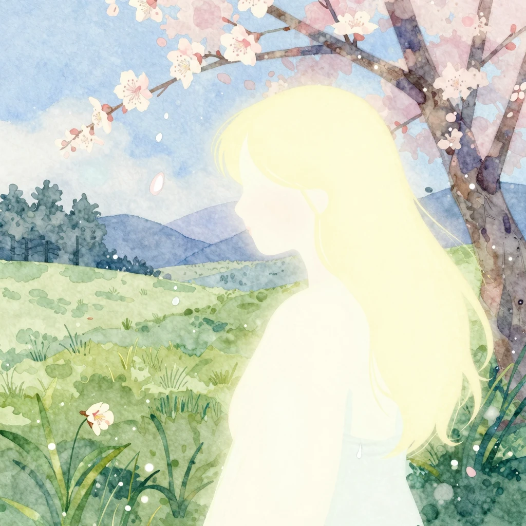 Vibrant watercolor style illustration. Abstract silhouette o...