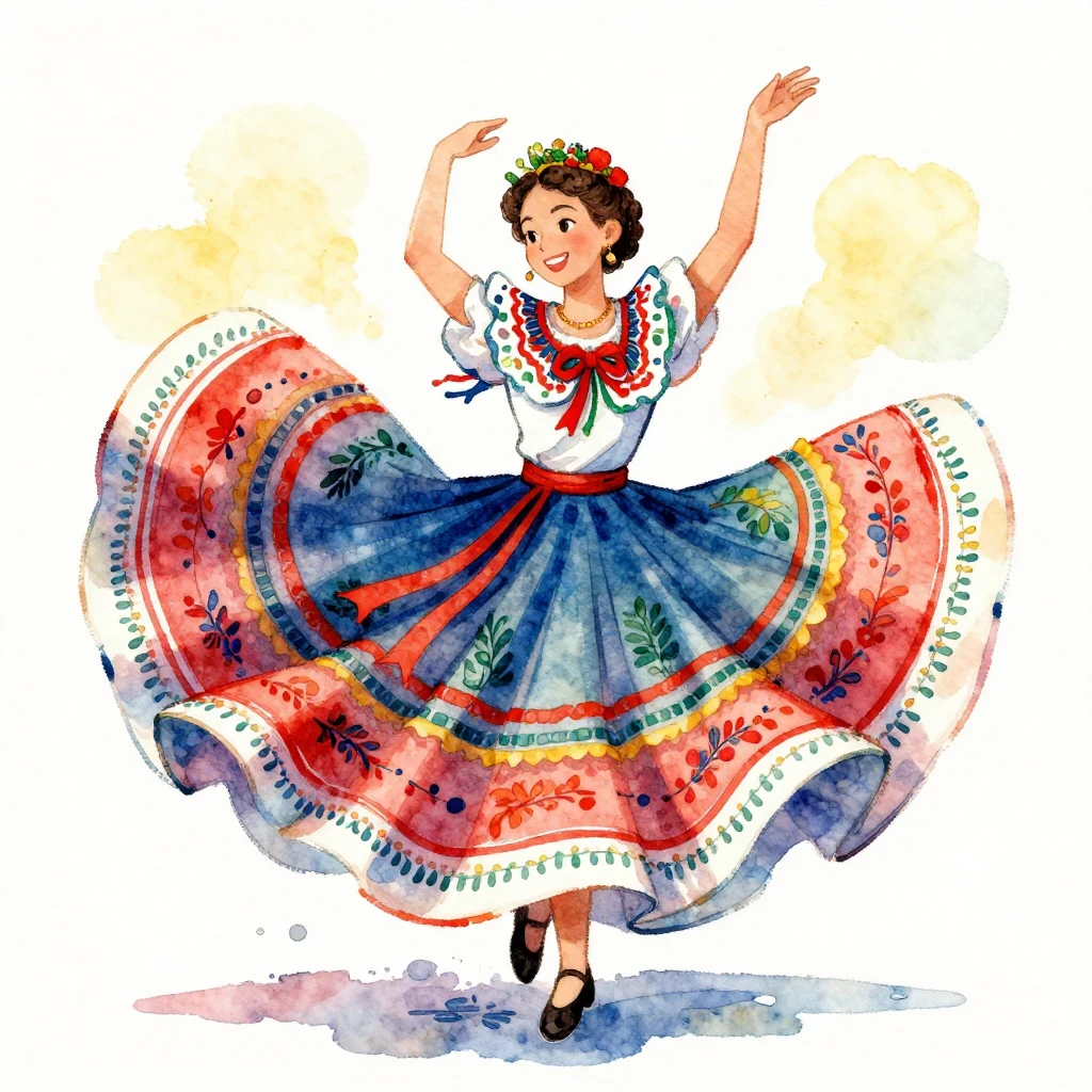 A vibrant and dynamic illustration in watercolor style, depi...