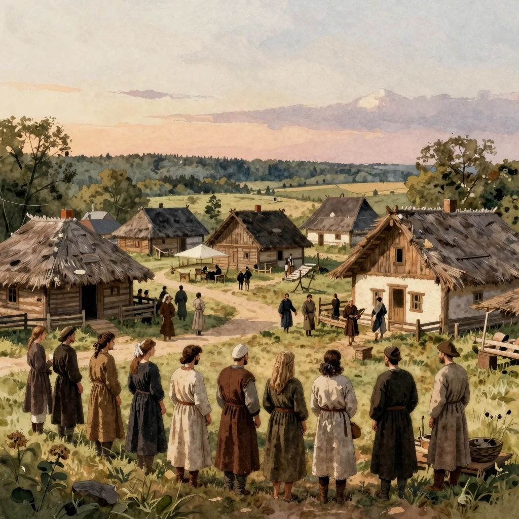Historically accurate ancient Slavic village architecture an...