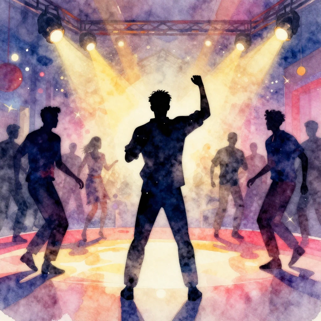 Vibrant watercolor style. Party for a man, silhouette of men...