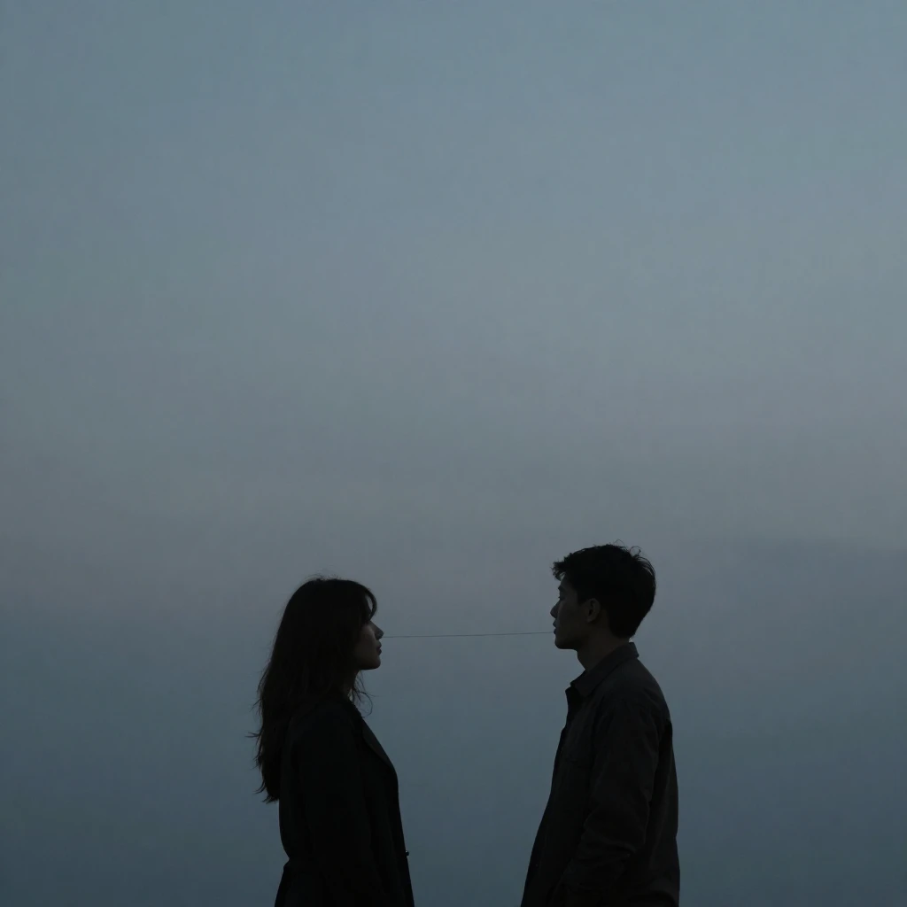 A delicate, almost invisible thread subtly connecting two di...