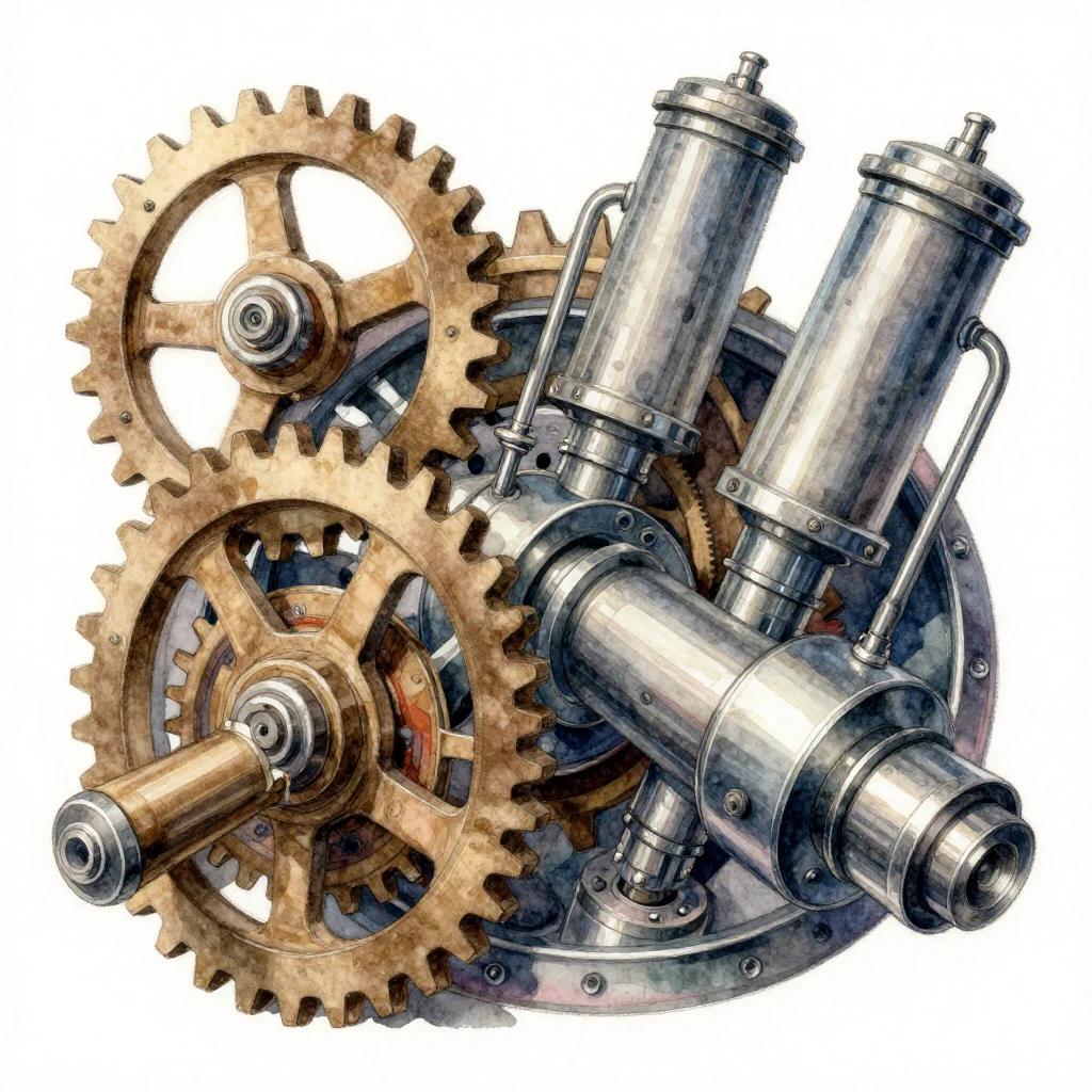 A dynamic watercolor illustration focusing on the interplay ...