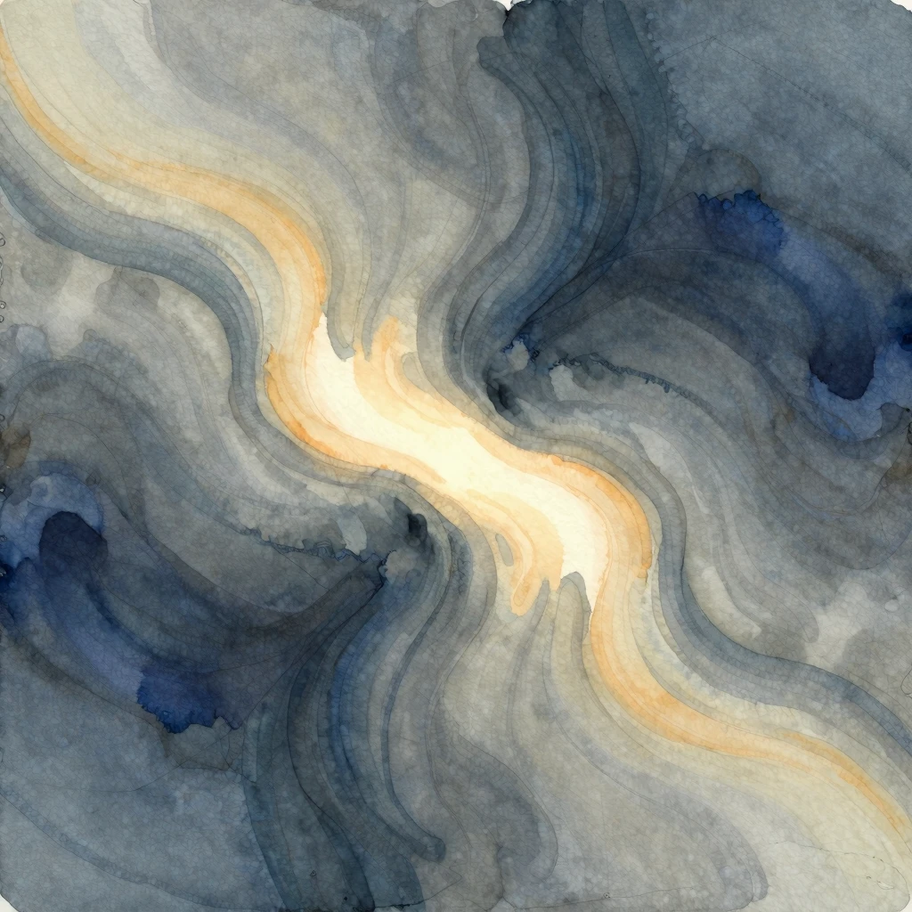 Abstract art in watercolor style, two distinct, intertwined,...
