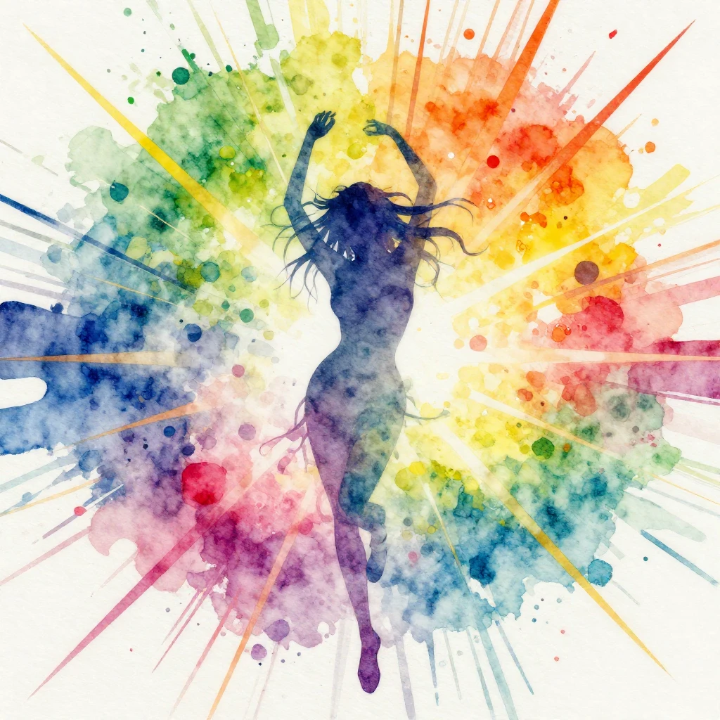 A vibrant abstract composition suitable for EDM album art, f...