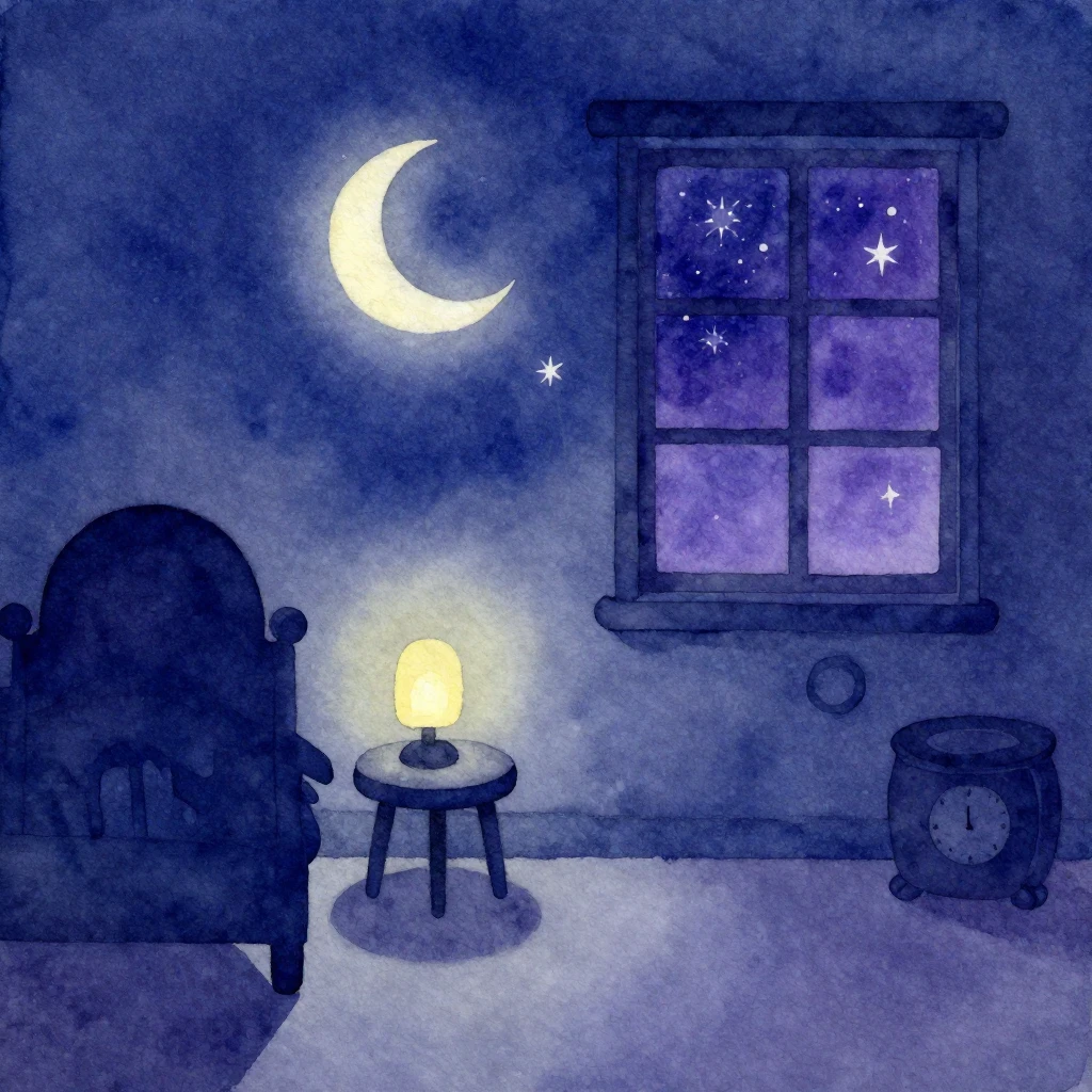 A watercolor painting depicting a dreamy children's room at ...