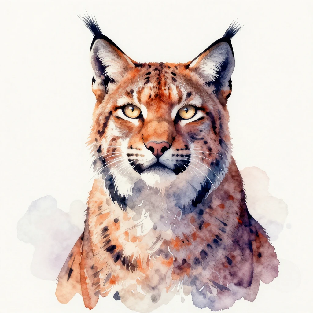 A stylized and powerful lynx silhouette with glowing eyes, l...