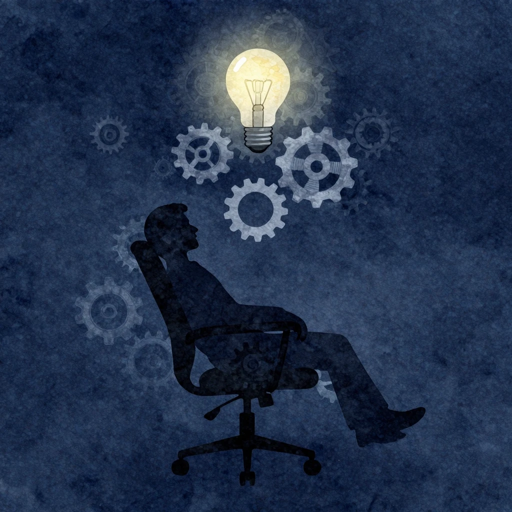 Watercolor style. A silhouette of a person sleeping in a lar...