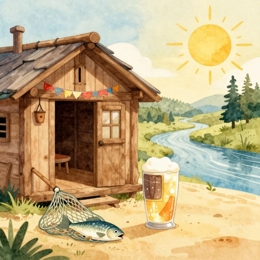 A vibrant, joyful, rustic birthday celebration scene. A cozy...